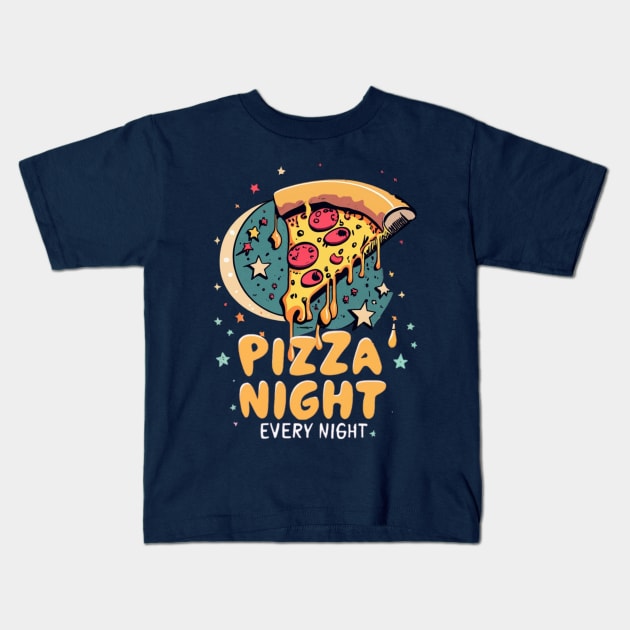 pizza night Kids T-Shirt by AOAOCreation